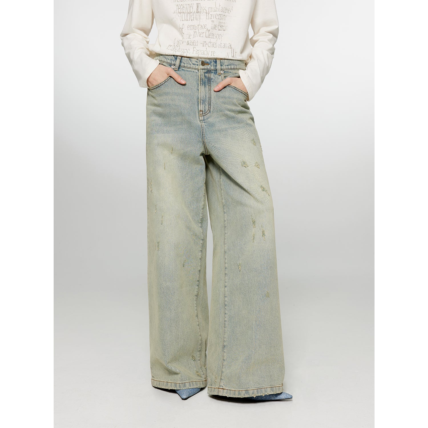 "90 Street" Retro Washed pants